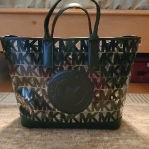 Michael Kors Clear Tote with black leather